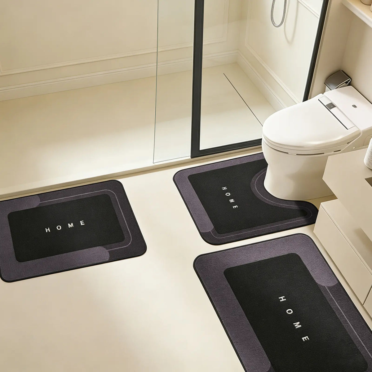 Bathroom Rugs Set Memory Foam Bath Rugs Non-Slip Bath Mat Set 3 Piece,Washable Bathroom Mats,Super Soft U-Shaped Toilet Rug,Bahroom Carpets for Bathroom,Tub,Shower