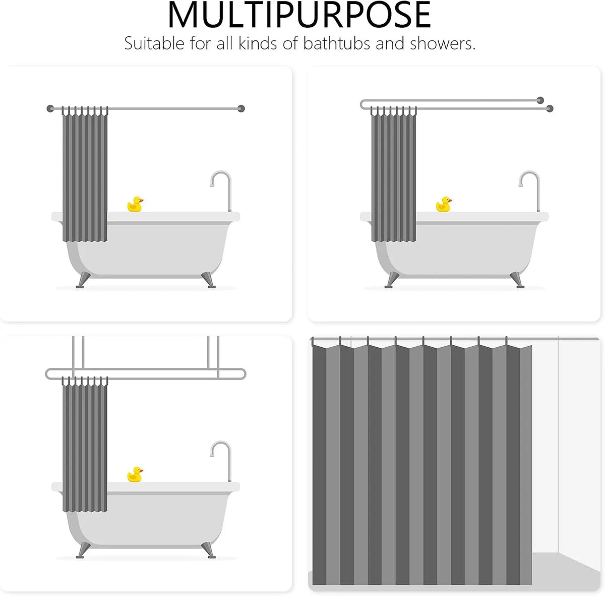 DISNEY CLASSIC Winnie the Pooh Printed Shower Curtain with 12 Durable Hooks, Modern Bathroom Accessory, Home Decor