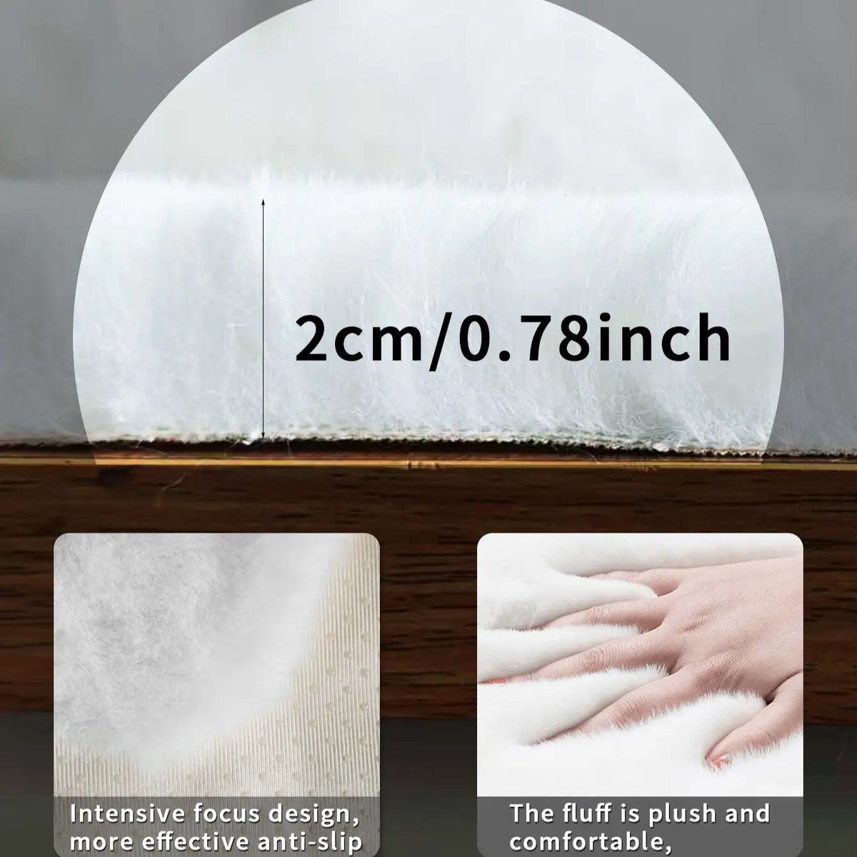 3-Pc White Faux-Rabbit Fur Bath Mat Set|Machine-Washable Quick-Absorb Non-Slip for Tub/Toilet/Vanity, Multi-Size Warm Gift, Absorbent Bathroom Mats, Bathroom Mat Set, Nonslip Bathroom Rugs
