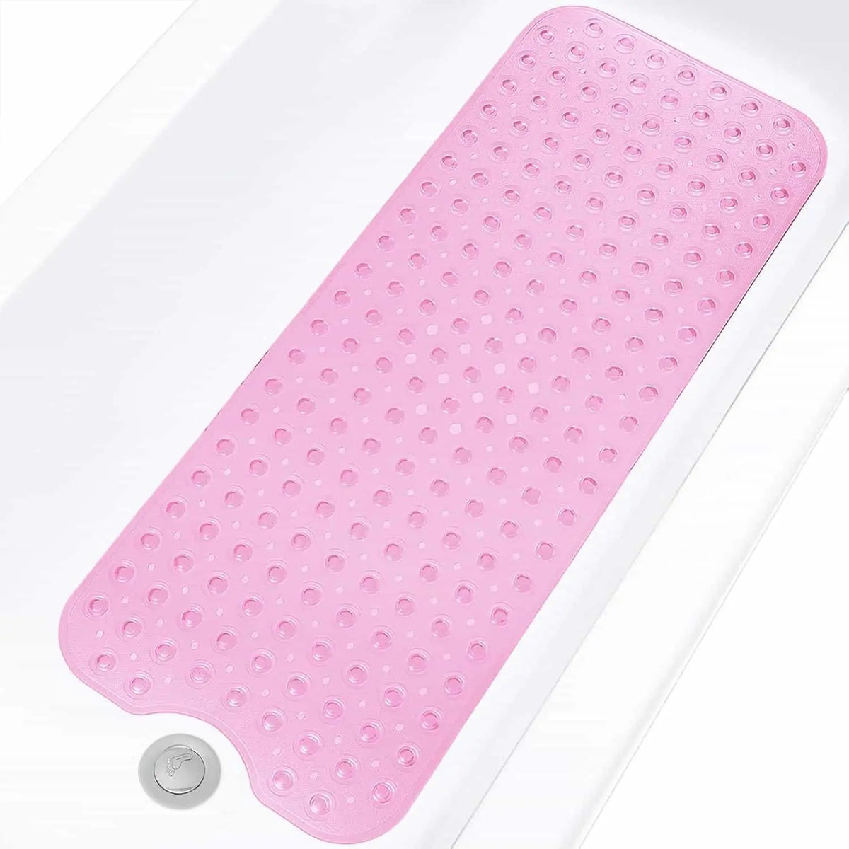 Shower Floor Mat 40x16 Inch,Non Slip Bath Mat With Firm Suction Cups,Extra Large Machine Washable Bathtub Rug,Drain Holes Keep Tub Clean,Waterproof Mold Resistant Rubber PVC Mat,Blue Black Transparent Light Gray,Home Essentials For All Ages Family