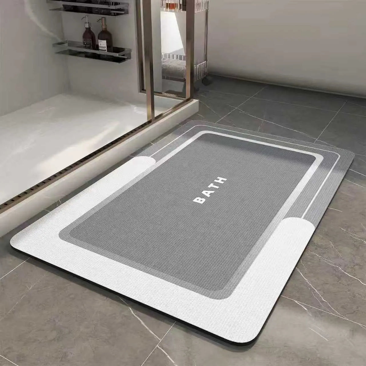 Classic Anti-Skid Bathroom Rug Set - Rectangle Leather Bath Mat, Multi-Size, Smooth Surface, Durable, Soft Highly Absorbent, Quick-Drying, Thin, Easy to Clean, Water-Repellent Floor Mat for Bathtub, Vanity Table