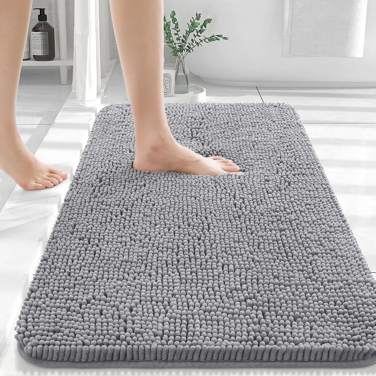 Bathroom Rugs 30x20, Extra Soft Absorbent Chenille Bath Rugs, Rubber Backing Quick Dry