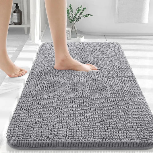 Bathroom Rugs 30x20, Extra Soft Absorbent Chenille Bath Rugs, Rubber Backing Quick Dry