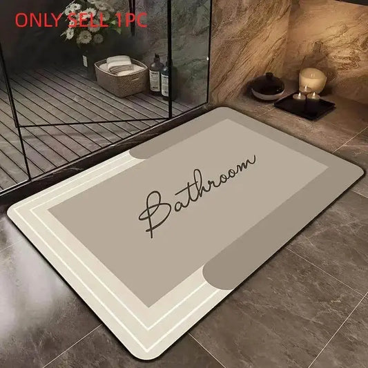 Super Absorbent Diatomaceous Earth Bath Mat, Anti-Slip Fast Drying Shower Mat, Easy Clean Bathroom Kitchen Floor Door Mat, Water Absorbent Mat, Bath Mat Non Slip