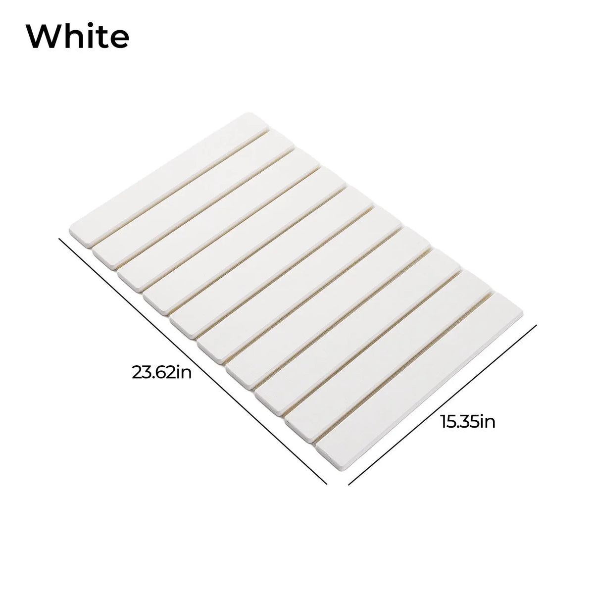 Large Slatted Minimalist Natural Stone Diatomaceous Earth Bath Mat - 24x16in Water Absorbent Quick-Dry Shower Rug, Heat Resistant, Durable, Eco-Friendly Bathroom Accessory, Box Packed, Sohochic