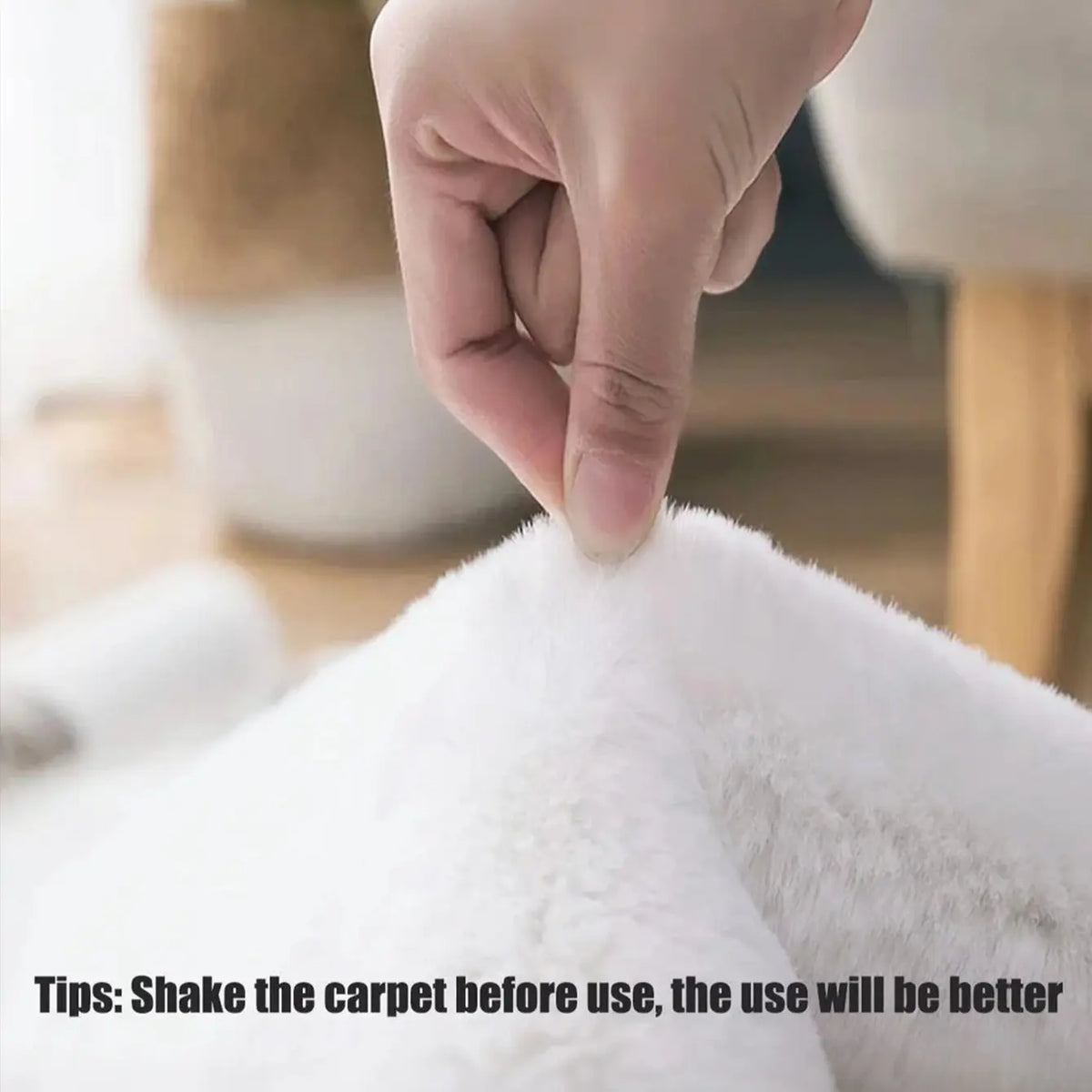 3-Pc White Faux-Rabbit Fur Bath Mat Set｜Machine-Washable Quick-Absorb Non-Slip for Tub/Toilet/Vanity, Multi-Size Warm Gift, Absorbent Bathroom Mats, Bathroom Mat Set, Nonslip Bathroom Rugs