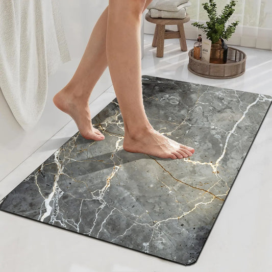 1pc Diatomite Bath Mat Suitable for Shower, Bathtub & Door - Super Absorbent Quick-Dry Non-Slip Bath with Soft Diatom Mud & Backing, Modern Bath Carpet for Bathroom, for Home Decor