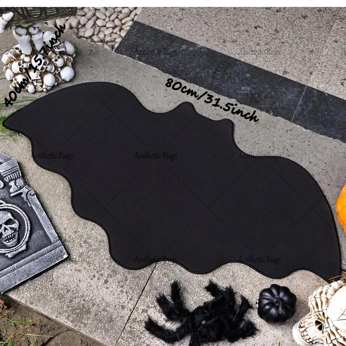 Dark Style Bat Bath Mat, Bathmat, Soft Bathroom Mat, Halloween Theme Bedroom Decor Long Strip Carpet, Cool Reflective Fabric Wear-Resistant Easy Clean Rug, Bathroom Rug Set, Bath Mats For Bathroom, Bath Rugs For Bathroom, Bathmats For Bathroom