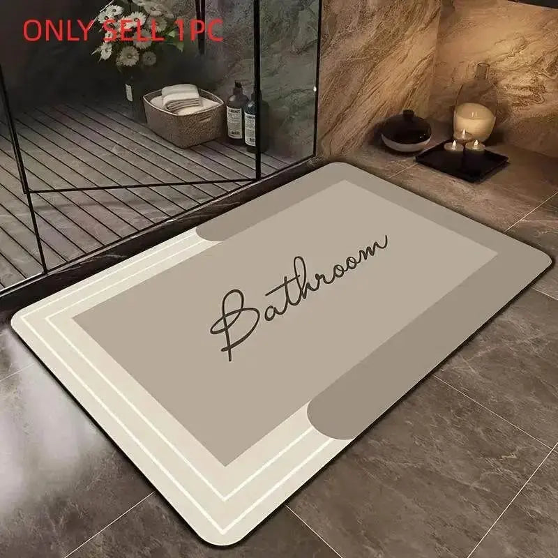 Super Absorbent Diatomaceous Earth Bath Mat, Anti-Slip Fast Drying Shower Mat, Easy Clean Bathroom Kitchen Floor Door Mat, Water Absorbent Mat, Bath Mat Non Slip
