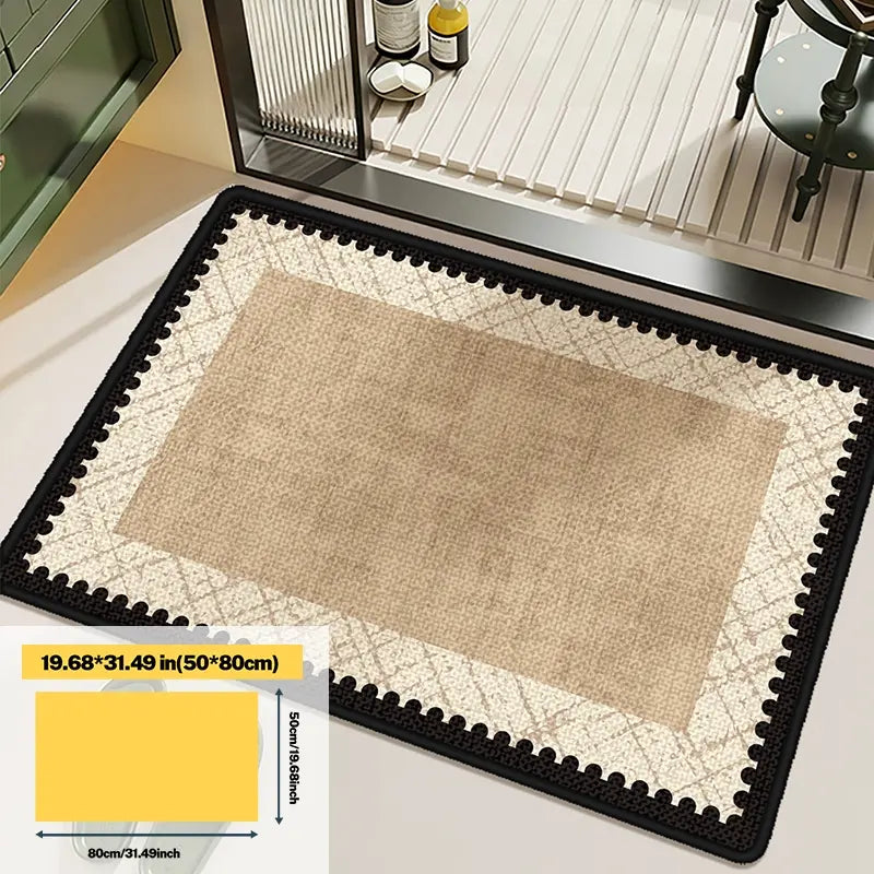 Bathroom Mat, Breathable Quick-Dry Fiber, Non-Slip Bottom, Suitable for Bathrooms and Laundry Areas