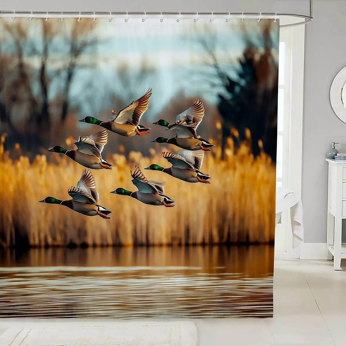 Feelyou Fun Bow Tie Bow Pink Cute Goose Shower Curtain, 1-Piece Waterproof Polyester Bathroom Accessory, for Gym, School Bathtub Stall, 72"x72" Home Bathroom Decor