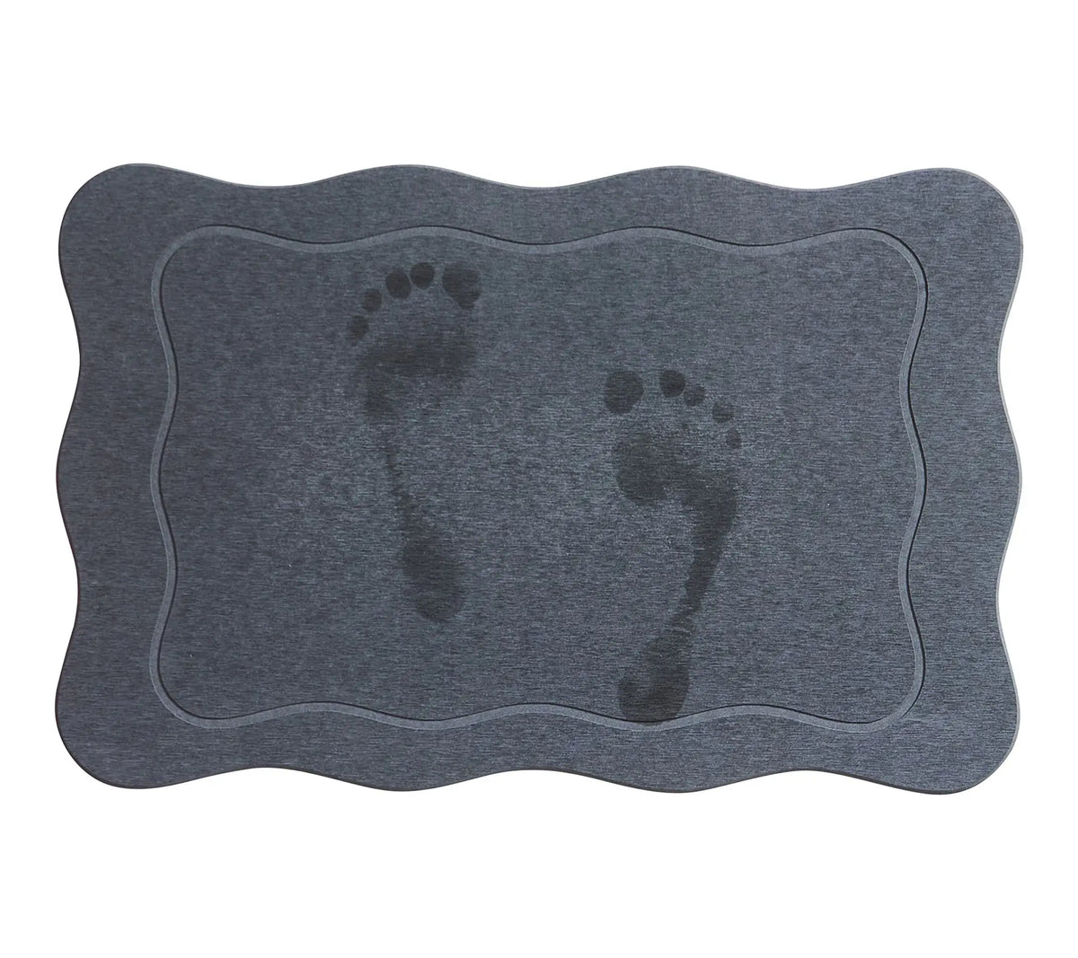 VCNY Home Grey Carved Scallop Diatomite Stone Bath Mat