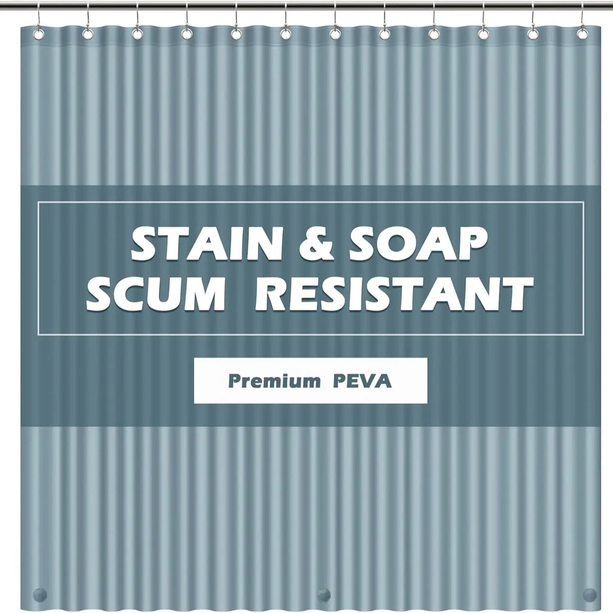 Sohochic PEVA Plastic Lightweight Waterproof Resistant Shower Curtain Liner, 72x72in No Chemical Smell, 12 Rust-Proof Metal Grommets for Straight Traditional Bathroom Installation, Easy-to-Hang Accessory for Bathrooms, Campers, Hotels, Hook
