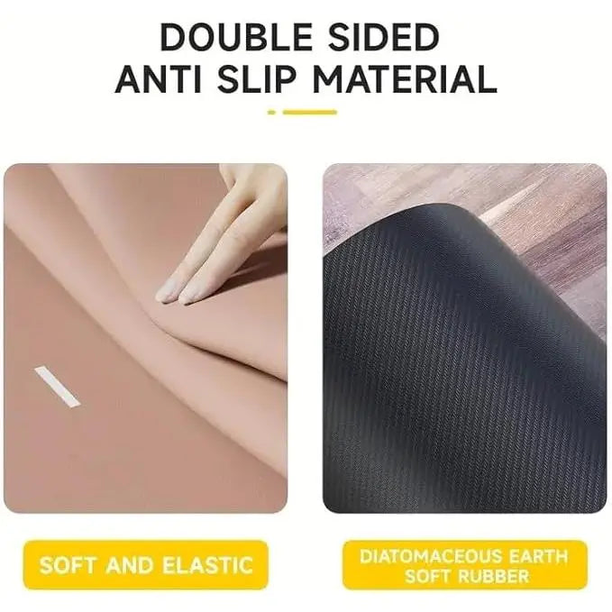 Diatomaceous Earth Stone Bath Mat - Anti-Slip, Super Absorbent Fast-Dry Rectangle Bathroom Rug, Decorative Accessory for Modern Bath Look, Slip-Safe Shower Rooms, Doorways