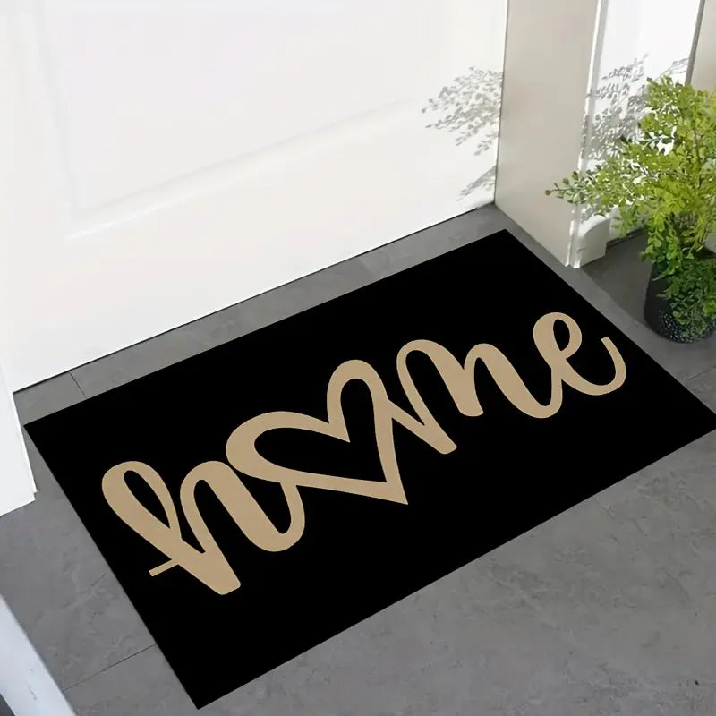 Cursive Heart Faux Diatomite Bath Mat - Cozy, 1000gsm Rubber Backing Anti-Slip Bath Mat, Fast Drying Modern Minimalist Rug for Home Welcome Door, Laundry Room, Anti-Slip Bath Mats