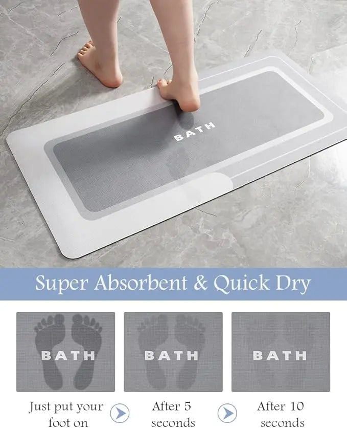 Classic Anti-Skid Bathroom Rug Set - Rectangle Leather Bath Mat, Multi-Size, Smooth Surface, Durable, Soft Highly Absorbent, Quick-Drying, Thin, Easy to Clean, Water-Repellent Floor Mat for Bathtub, Vanity Table