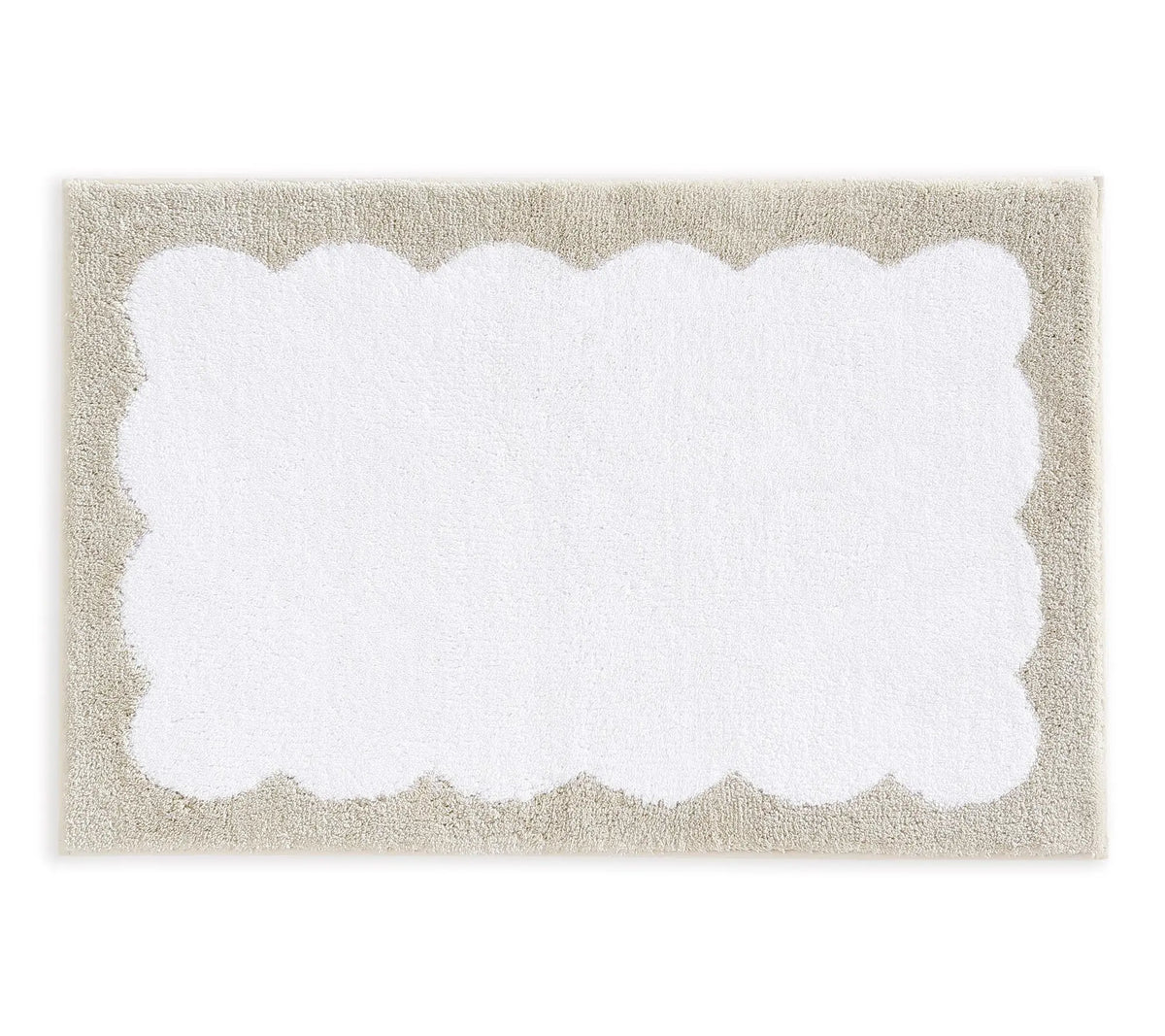 Martha Steweart Bedford Scallop White/Linen 34X21 Bath Rug