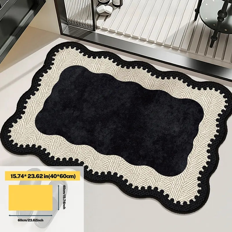 Bathroom Mat, Breathable Quick-Dry Fiber, Non-Slip Bottom, Suitable for Bathrooms and Laundry Areas