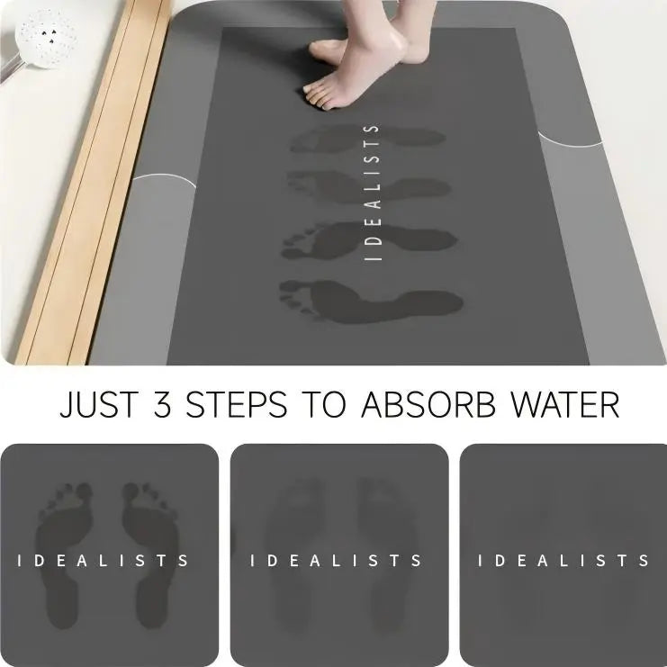 Premium Quick-Dry Bathroom Mat-Ultra-Absorbent Thin Diatomite Bath Mat-Rubber Backing Thin Non-Slip Machine Washable and Mildew-Resistant Rug for Shower,Kitchen,Laundry Room and More with Geometric Design and Easy Cleaning  Halloween & Christmas Gift