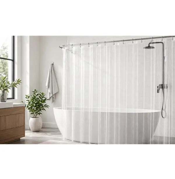 Sohochic PEVA Plastic Lightweight Waterproof Resistant Shower Curtain Liner, 72x72in No Chemical Smell, 12 Rust-Proof Metal Grommets for Straight Traditional Bathroom Installation, Easy-to-Hang Accessory for Bathrooms, Campers, Hotels, Hook