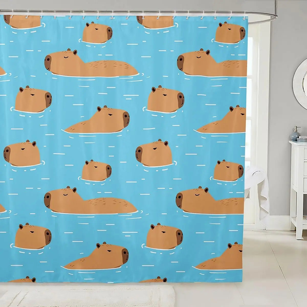 Feelyou Fun Bow Tie Bow Pink Cute Goose Shower Curtain, 1-Piece Waterproof Polyester Bathroom Accessory, for Gym, School Bathtub Stall, 72"x72" Home Bathroom Decor
