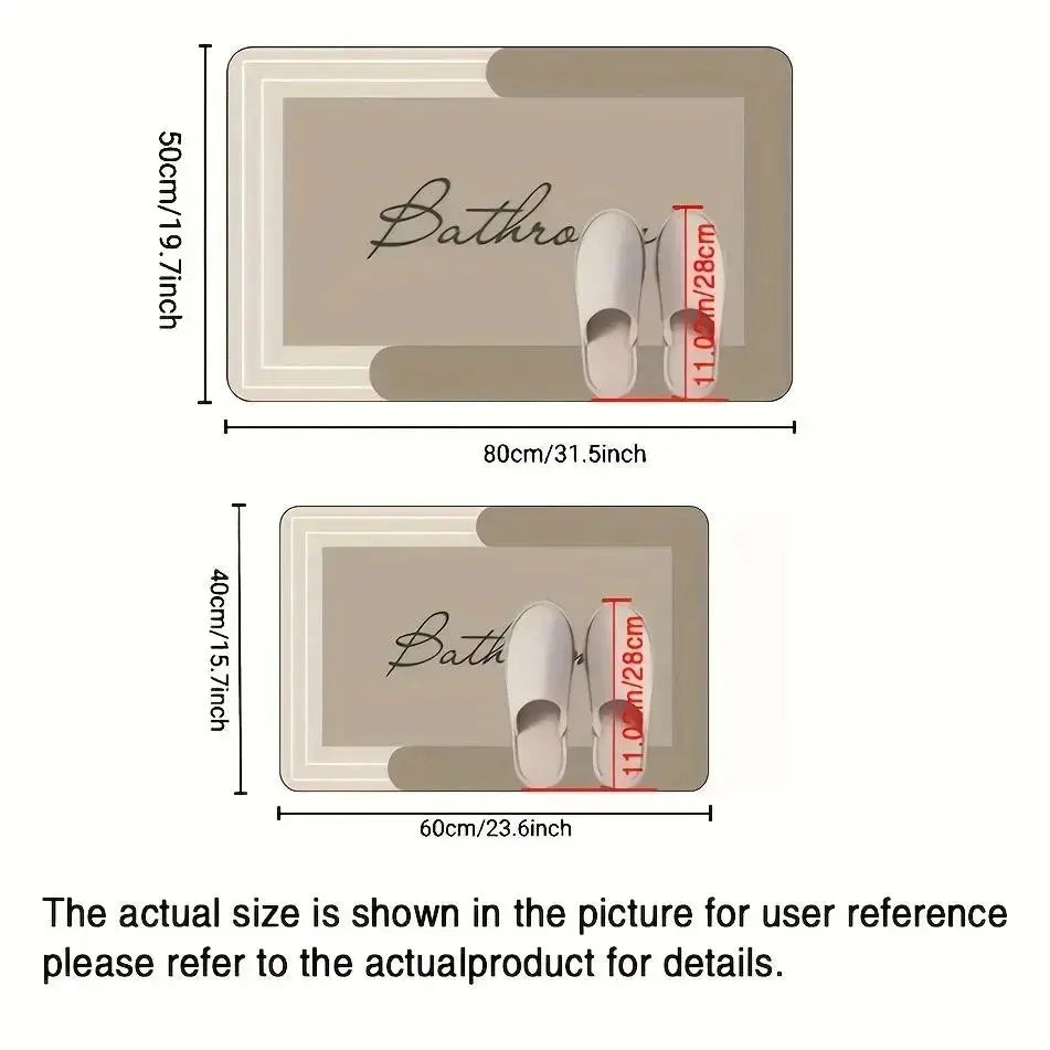 Super Absorbent Diatomaceous Earth Bath Mat, Anti-Slip Fast Drying Shower Mat, Easy Clean Bathroom Kitchen Floor Door Mat, Water Absorbent Mat, Bath Mat Non Slip
