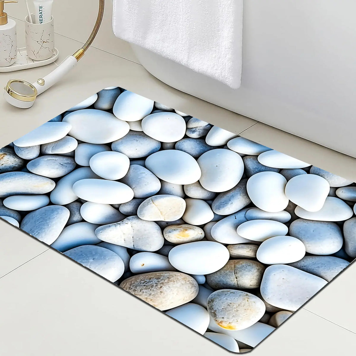 1pc Diatomite Bath Mat Suitable for Shower, Bathtub & Door - Super Absorbent Quick-Dry Non-Slip Bath with Soft Diatom Mud & Backing, Modern Bath Carpet for Bathroom, for Home Decor