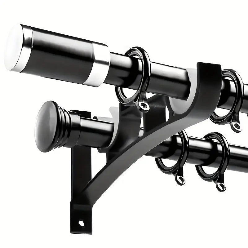 Double Curtain Rod Bracket, Heavy-duty Curtain Rod Bracket, Buckle Design Curtain Rod Rack for Secure Hanging, Curtain Rod Accessories, Curtain Rod Holders