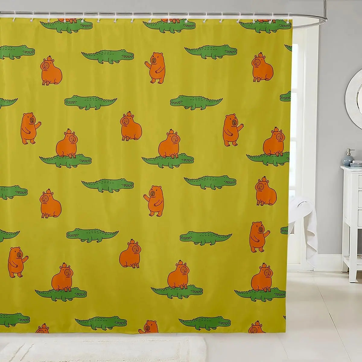 Feelyou Fun Bow Tie Bow Pink Cute Goose Shower Curtain, 1-Piece Waterproof Polyester Bathroom Accessory, for Gym, School Bathtub Stall, 72"x72" Home Bathroom Decor