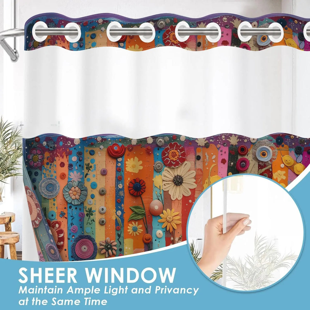 1PC/4PCS 2D Flat Printing Striped Floral Shower Curtain, Floral Shower Curtains For Bathroom, Printed Shower Curtain, home bathroom decor accessories, shower curtain set with 12 hooks, non-slip bathroom rug, U-shaped toilet seat cover
