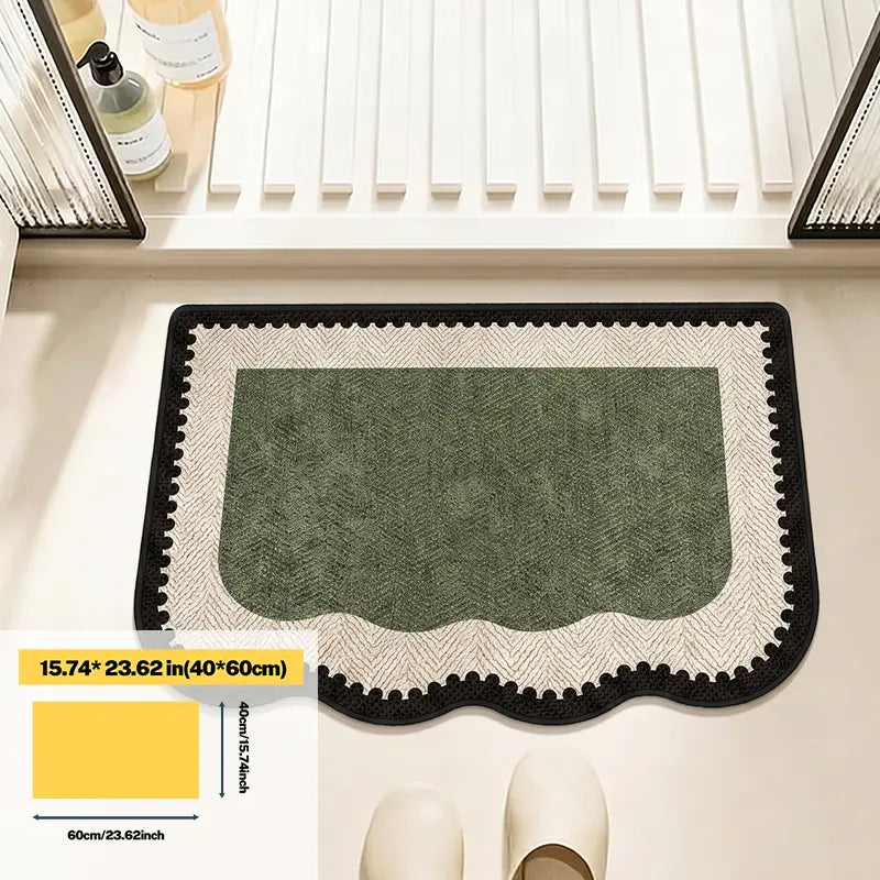 Bathroom Mat, Breathable Quick-Dry Fiber, Non-Slip Bottom, Suitable for Bathrooms and Laundry Areas