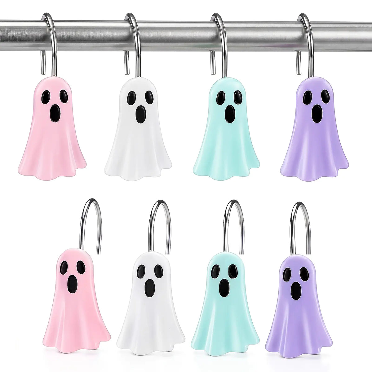 12Pcs Highland Cow Shower Curtain Hooks, Rustproof Stainless Steel Smooth Glide, Farmhouse Western Bathroom Decor for Rustic Home Guest Bath, Cute Cow Lover Gift Fall Halloween