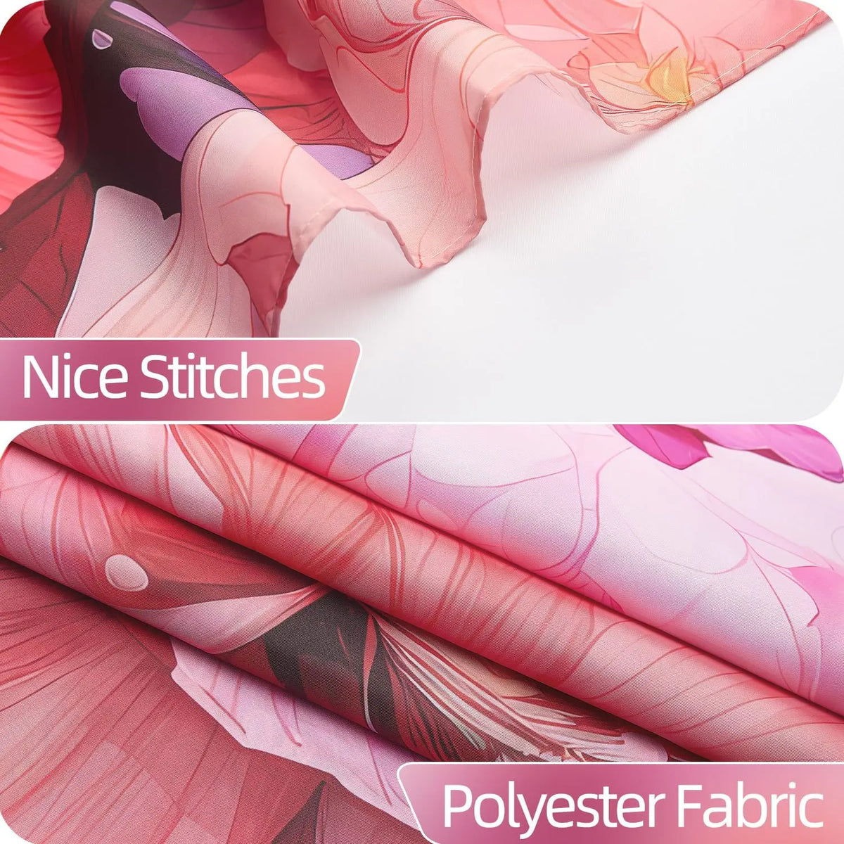 Pink Shower Curtain for Bathroom Rose Pink Floral Shower Curtain Set with Hooks Abstract Purple Pink Flowers Bathtub Decor Waterproof Fabric Curtains 72x72inches