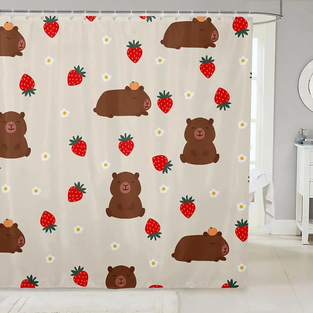 Feelyou Fun Bow Tie Bow Pink Cute Goose Shower Curtain, 1-Piece Waterproof Polyester Bathroom Accessory, for Gym, School Bathtub Stall, 72"x72" Home Bathroom Decor