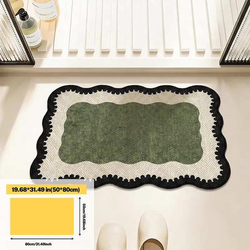 Bathroom Mat, Breathable Quick-Dry Fiber, Non-Slip Bottom, Suitable for Bathrooms and Laundry Areas
