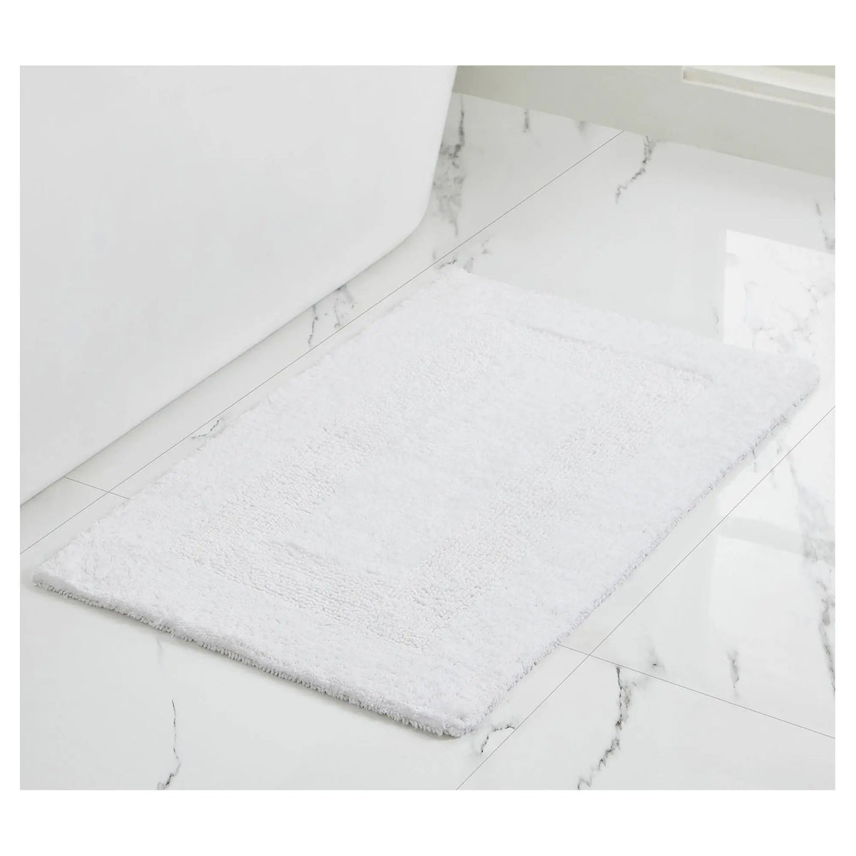 VCNY Home Jessica Bright White Ring Spun CottonBath Rug