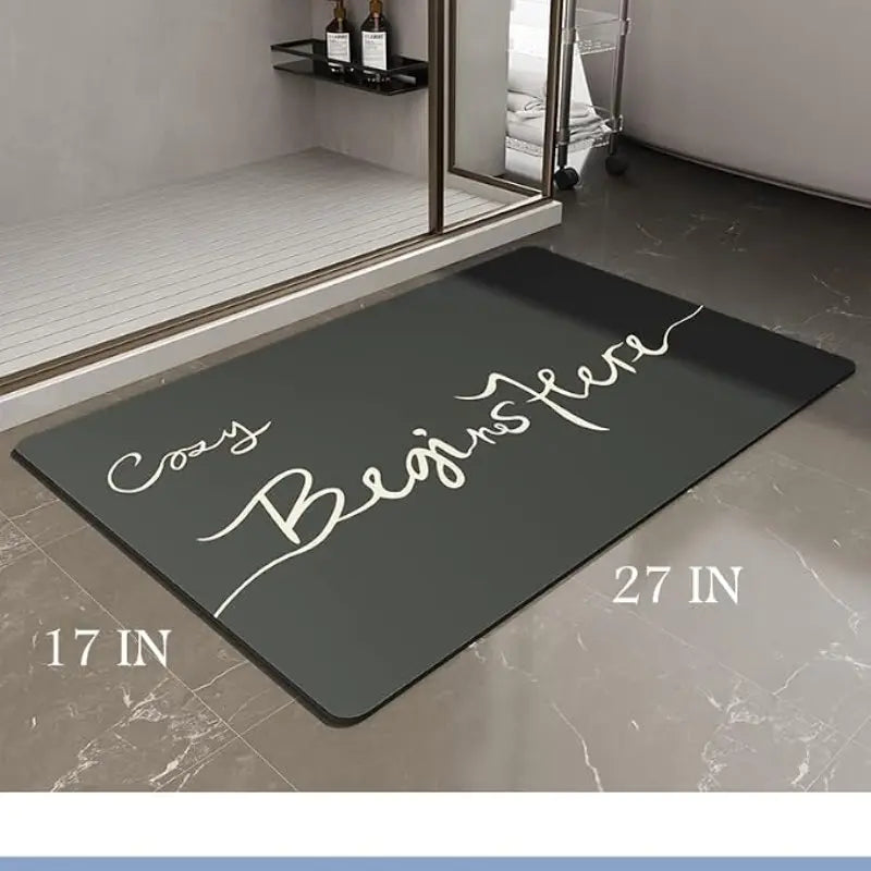 Montvoo Bath Mat, Non Slip Super Absorbent Stain Resistant Quick Dry Thin Bathroom Rug, 17"x27", Easy Care Bath Mat for Bathroom Floor Bathtub Vanity, Absorbent Bath Mats