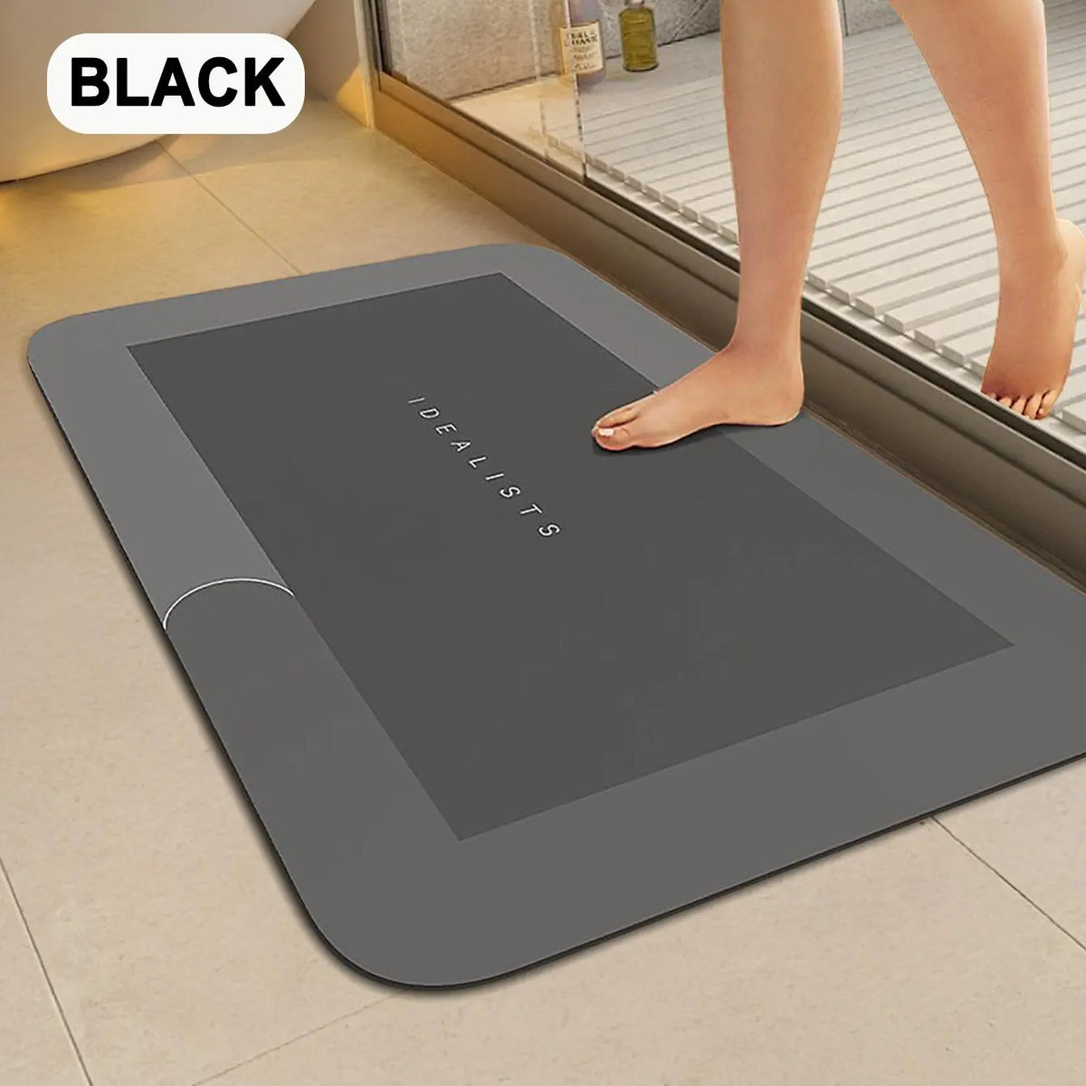 Modern Rectangle Diatomaceous Earth Bath Mat - 2 Sizes, 25mm, Rubber Backing, Non-Slip, Super Absorbent, Quick-Dry, Machine Washable, Ideal for Bathroom & Kitchen Doorway, Diatomaceous Earth Mat, Quick Drying Mat