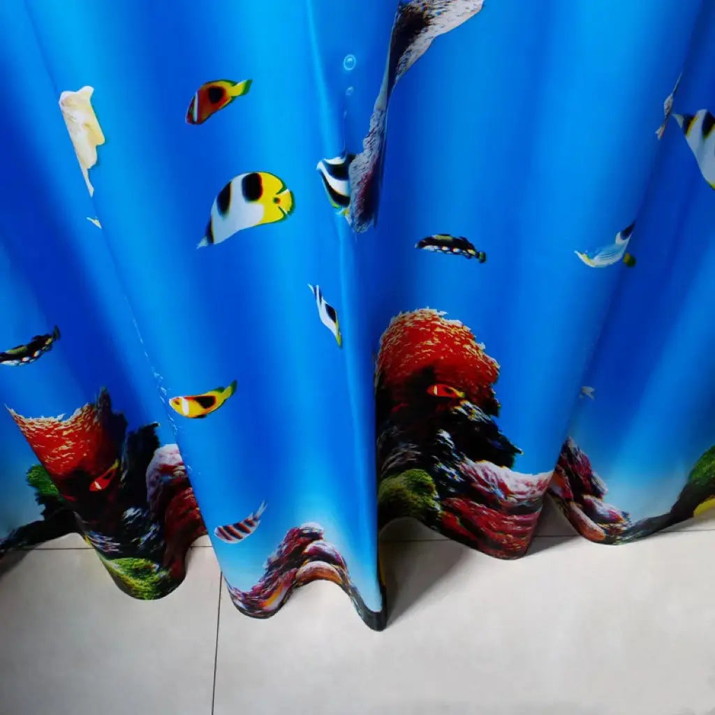 1pc Underwater World Theme Printed Shower Curtain, Coral Bath Curtain Liner with Metal Grommets, Durable Bathroom Curtain for Hotels Dorms Apartments Bathroom Accessories Bath Curtains Shower