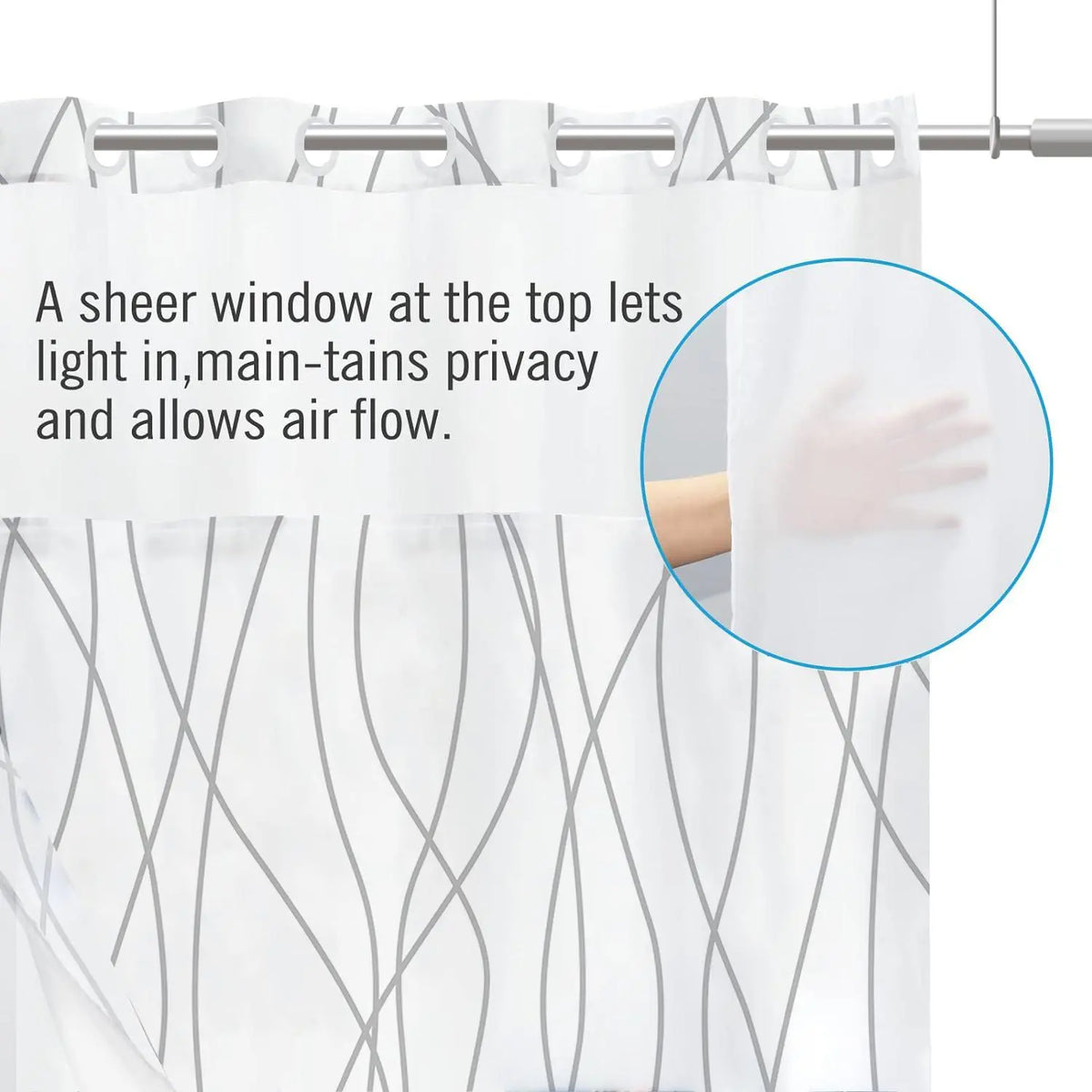 Minimalist Line Pattern Abstract Waterproof Decorative Shower Curtain, Bath Curtains Shower, Bathroom Decor, Home Essentials