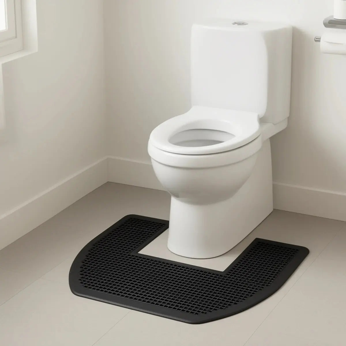 Palmer Fixture FM0149-21 Disposable Non-Slip Rectangle Commode Bath Mat, 23" w x 21.25" h x 0.25" d, PVC Backing, Easy to Clean, Restroom Safety Accessory, Home Supplies for Odor Control