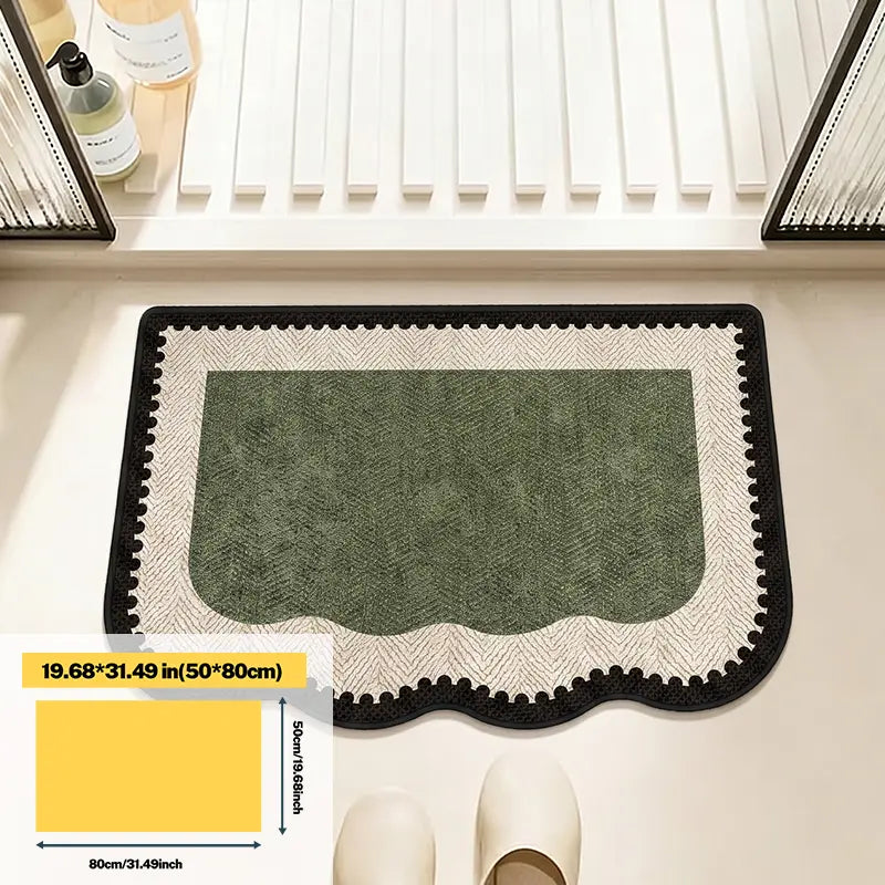 Bathroom Mat, Breathable Quick-Dry Fiber, Non-Slip Bottom, Suitable for Bathrooms and Laundry Areas