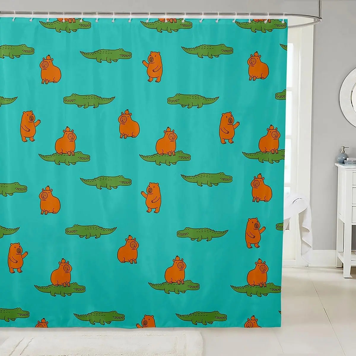 Feelyou Fun Bow Tie Bow Pink Cute Goose Shower Curtain, 1-Piece Waterproof Polyester Bathroom Accessory, for Gym, School Bathtub Stall, 72"x72" Home Bathroom Decor