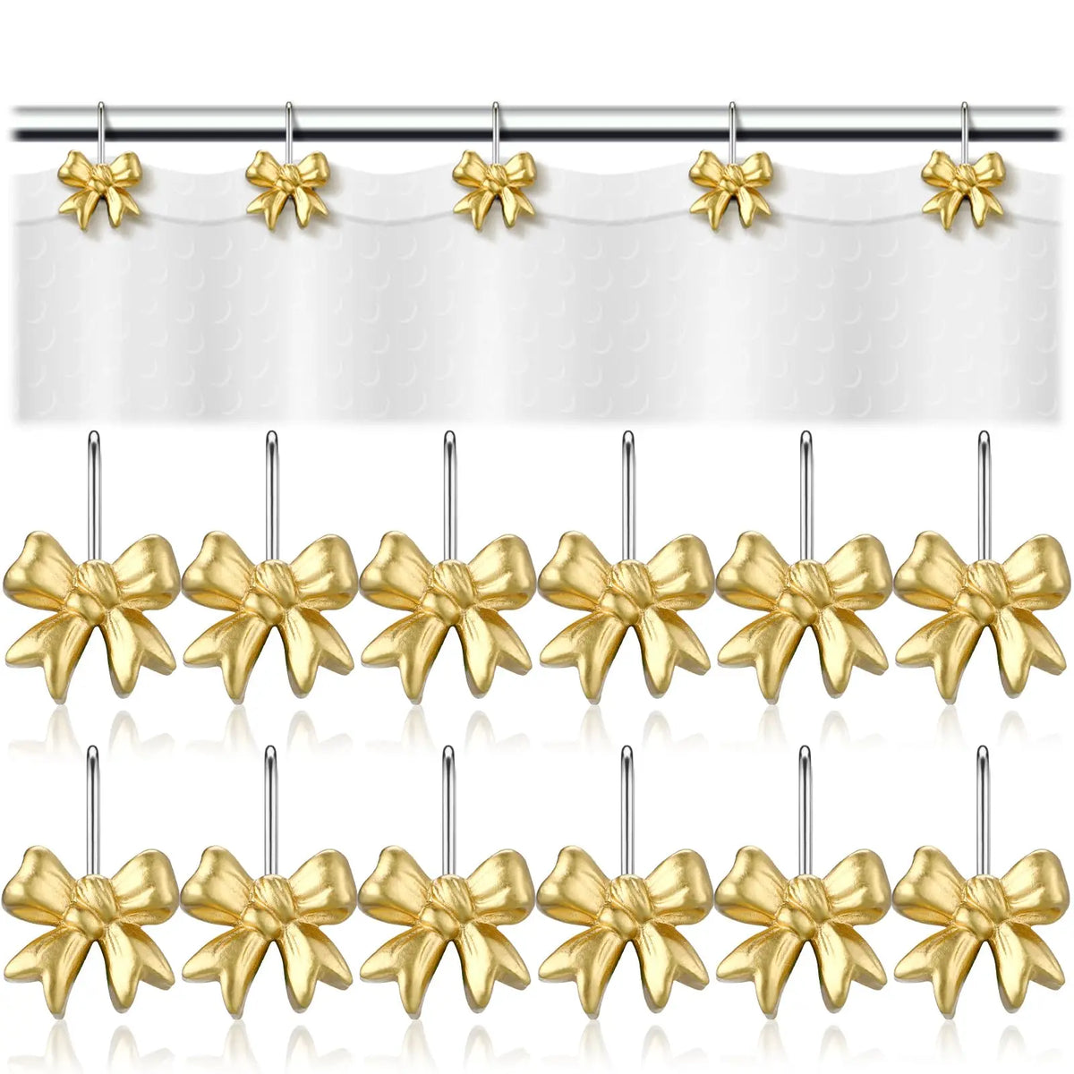 12Pcs Highland Cow Shower Curtain Hooks, Rustproof Stainless Steel Smooth Glide, Farmhouse Western Bathroom Decor for Rustic Home Guest Bath, Cute Cow Lover Gift Fall Halloween