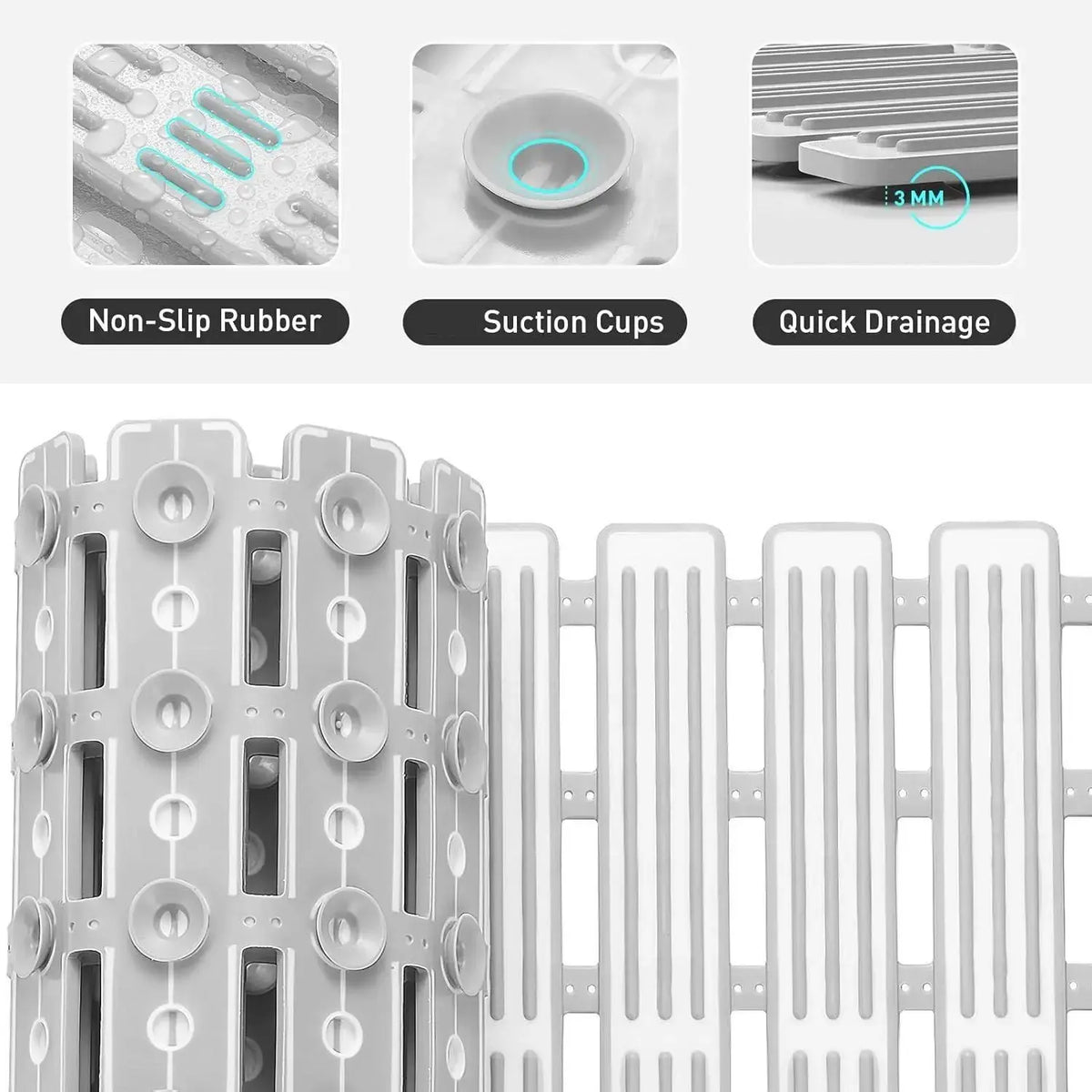 Non-slip Bath Mat, 1 Count Floor Mat with Suction Cup, Bathroom Mat, Bathroom Accessories, Home Supplies, Bath Tub Mat Non Slip, Non Slip Bath Mat For Tub