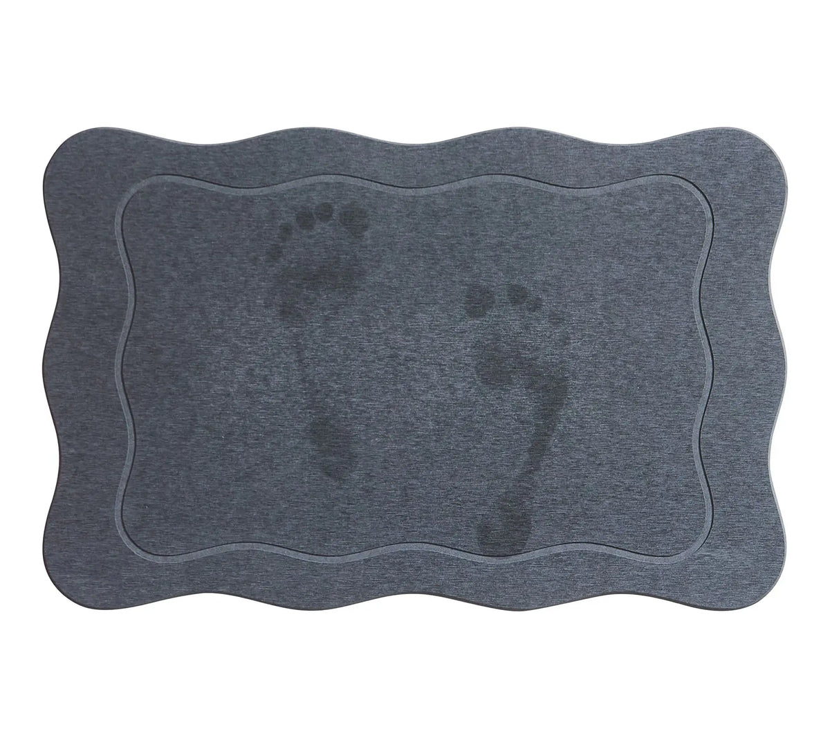 VCNY Home Grey Carved Scallop Diatomite Stone Bath Mat