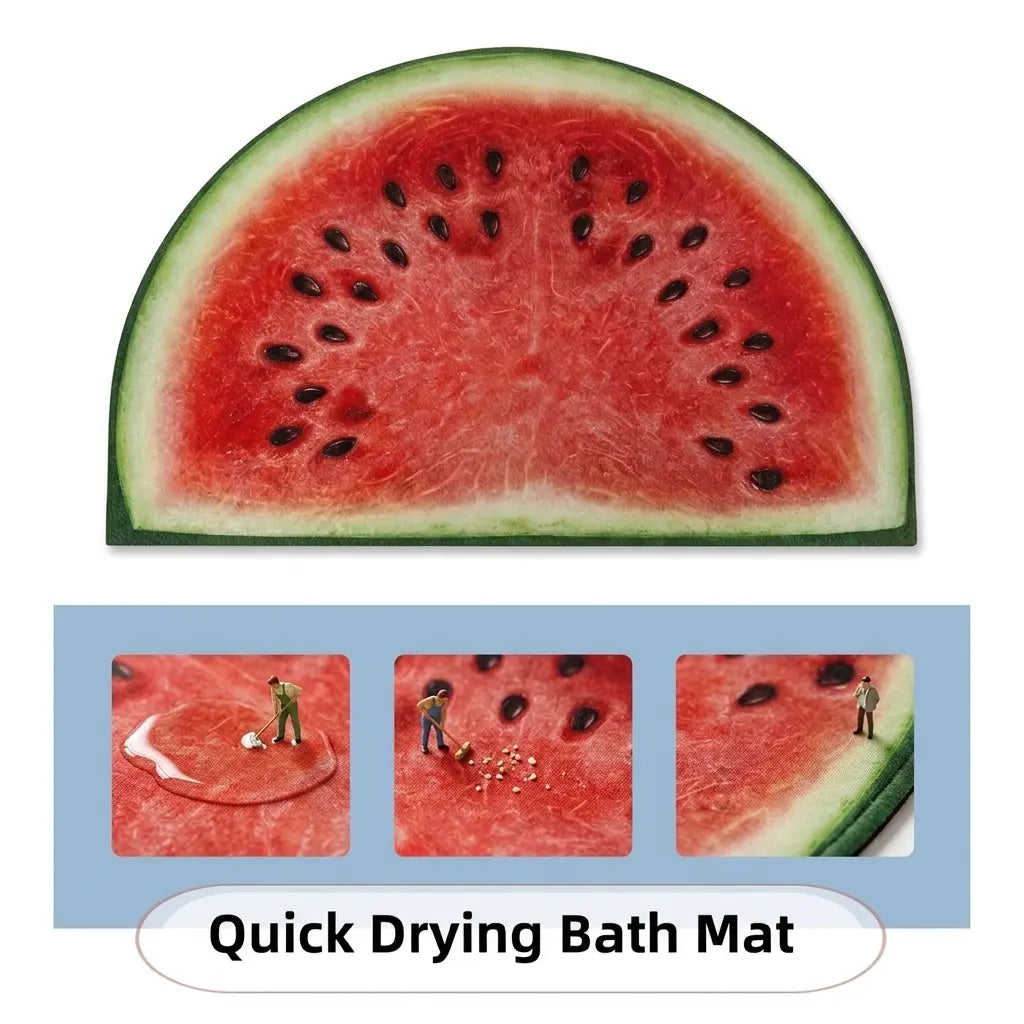 1pc Bathroom Rug Mat, Extra Soft Absorbent Premium Bath Rug Fruit Series, Non-Slip Comfortable Bath Mat for Bathroom Floor, Sink, Bathtub, Shower Room, Christmas Decoration Christmas Gift