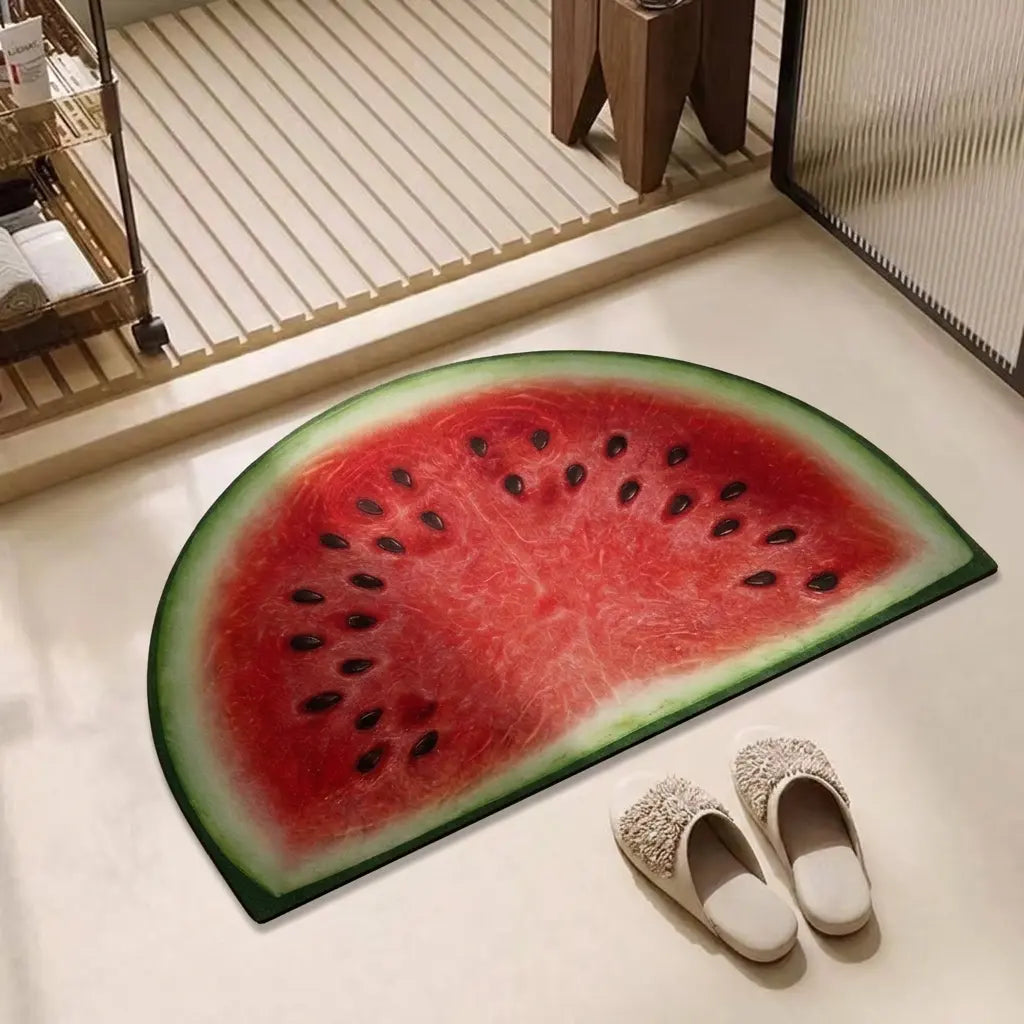 1pc Bathroom Rug Mat, Extra Soft Absorbent Premium Bath Rug Fruit Series, Non-Slip Comfortable Bath Mat for Bathroom Floor, Sink, Bathtub, Shower Room, Christmas Decoration Christmas Gift