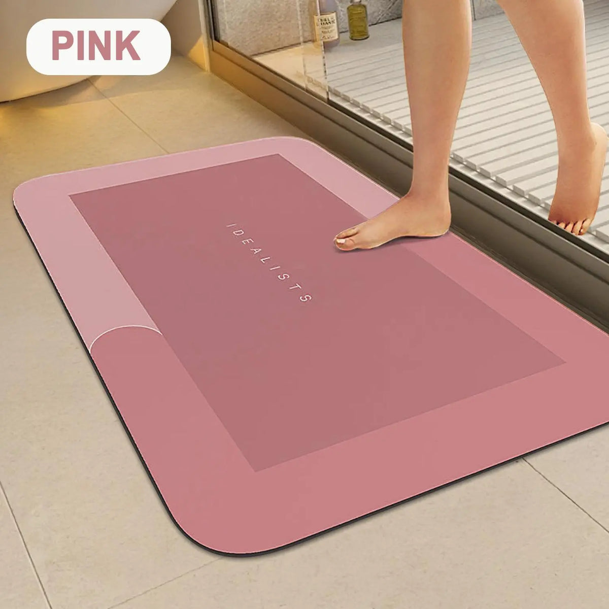Modern Rectangle Diatomaceous Earth Bath Mat - 2 Sizes, 25mm, Rubber Backing, Non-Slip, Super Absorbent, Quick-Dry, Machine Washable, Ideal for Bathroom & Kitchen Doorway, Diatomaceous Earth Mat, Quick Drying Mat
