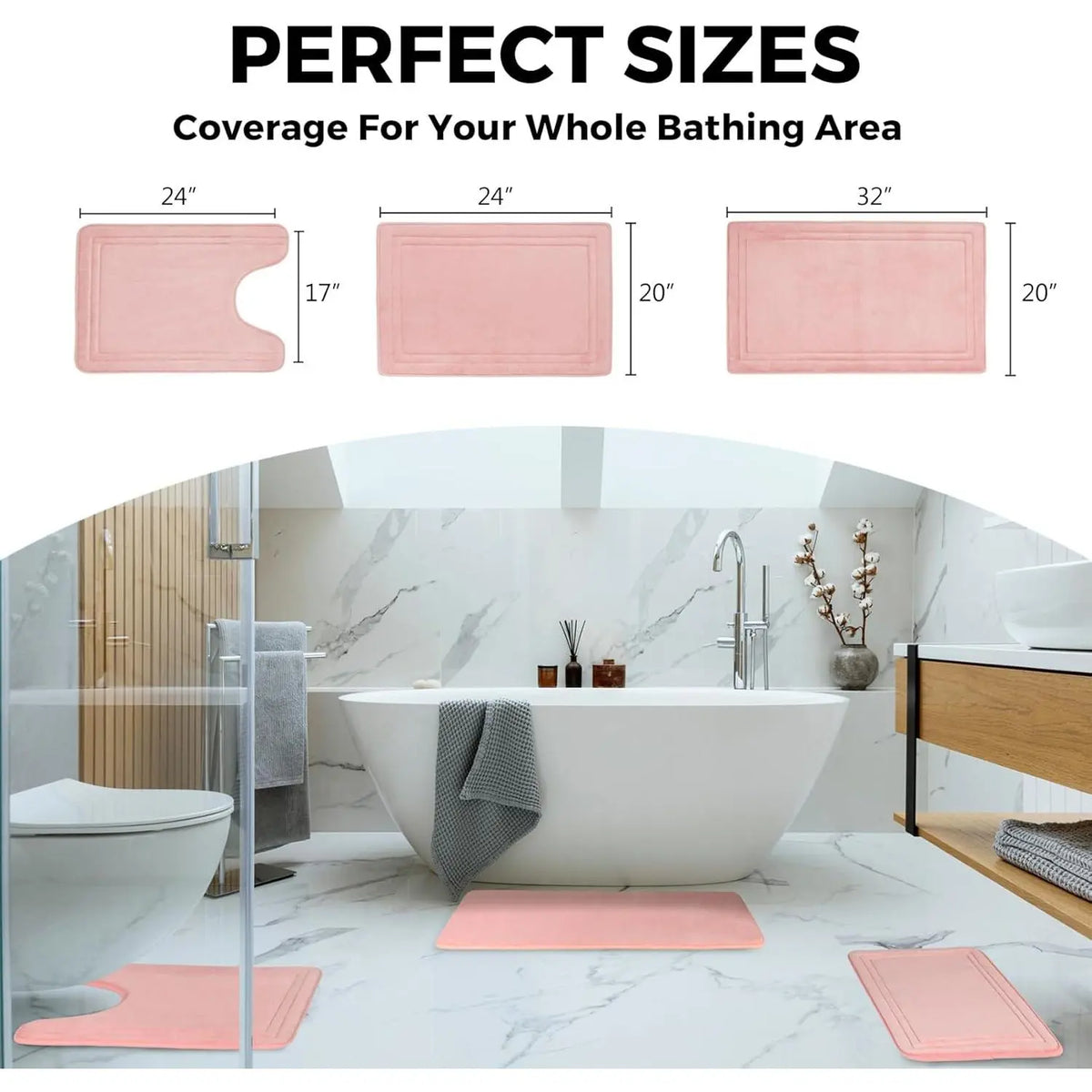 Toilet Rugs U Shaped Washable Non Slip Toilet Floor Mat Memory  Contour Bath Rugs for Bathroom